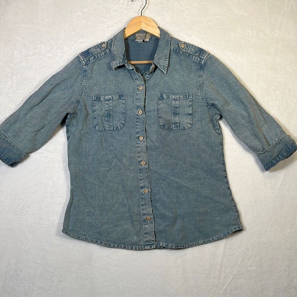 The Territory ahead‎ 100% linen button up blouse- women Small